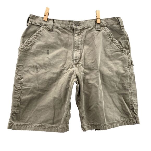 Carhartt Carpenter Shorts Mens 38x9* Green B147 Gorpcore Workwear Streetwear Y2k - Picture 1 of 11